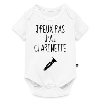Clarinette Clarinettiste Musique Musicien Concert - Body à manches courtes Premium Bébé - blanc - Devant