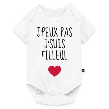 Filleul / Filleule / Parrain / Marraine / Bébé - Body à manches courtes Premium Bébé - blanc - Devant