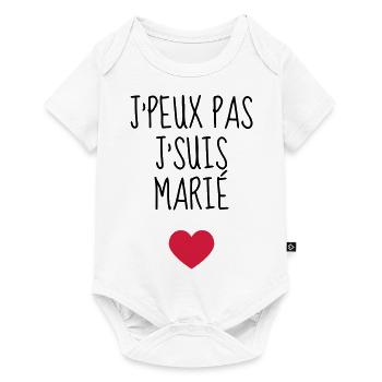Mari / Femme / Mariage / Marié / Epoux / Epouse - Body à manches courtes Premium Bébé - blanc - Devant