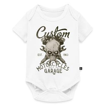 custom motorcycles garage - Baby Premium short-sleeve bodysuit - white - Front