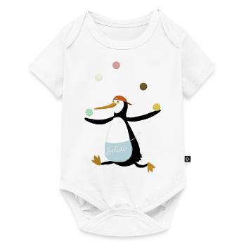 Pinguin jongliert Eis - Baby Premium Kurzarmbody - Weiß - Vorne