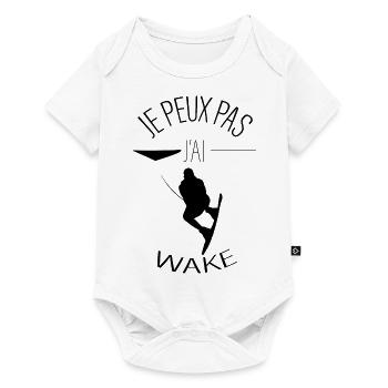 Je peux pas j'ai Wakeboard ! - WAKE - Body à manches courtes Premium Bébé - blanc - Devant