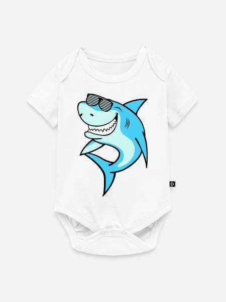 Shark Sunglasses - Baby Premium Kurzarmbody - Weiß