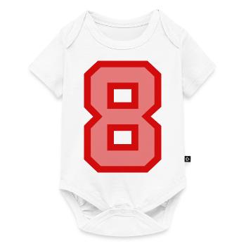 Cool Retro Retrostyle Numéro de maillot numéro de dos - Body à manches courtes Premium Bébé - blanc - Devant
