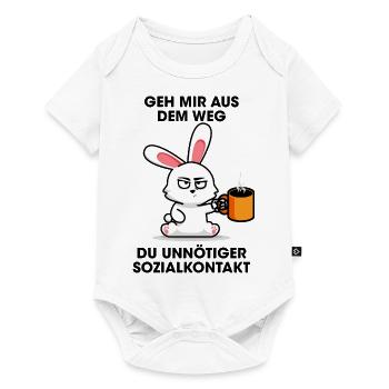 Geh mir aus dem Weg Du unnötiger Sozialkontakt - Baby Premium Kurzarmbody - Weiß - Vorne