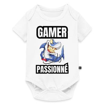 gamer passionné - Body à manches courtes Premium Bébé - blanc - Devant