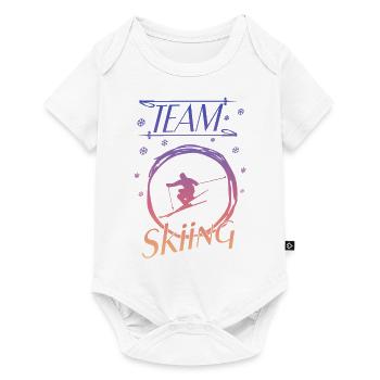 team skiing - Baby Premium Kurzarmbody - Weiß - Vorne