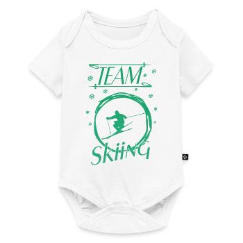 Skiing - Baby Premium Kurzarmbody - Weiß - Vorne