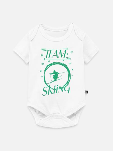 Skiing - Baby Premium Kurzarmbody - Weiß