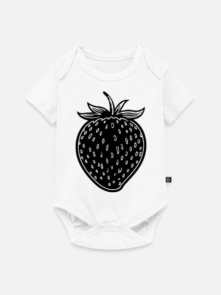 Erdbeere Obst Frucht - Baby Premium Kurzarmbody - Weiß