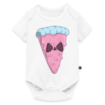 Pizza d’Halloween pastel Goth - Body à manches courtes Premium Bébé - blanc - Devant