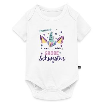 Ich werde große Schwester 2024 Einhorn Loading Süß - Baby Premium Kurzarmbody - Weiß - Vorne