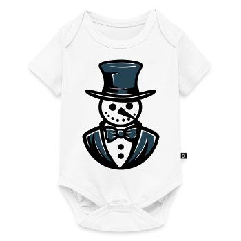Snowman Frosty Gentleman - Baby Premium short-sleeve bodysuit - white - Front