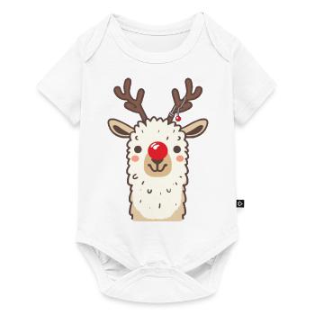 Llama Alpaca Christmas - Baby Premium short-sleeve bodysuit - white - Front