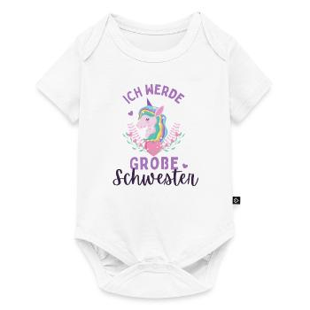Ich werde große Schwester 2024 Einhorn Loading Süß - Baby Premium Kurzarmbody - Weiß - Vorne