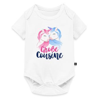 Ich werde große Cousine 2024 Einhorn Loading Süß - Baby Premium Kurzarmbody - Weiß - Vorne