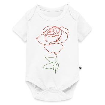 ROSE FLOWER LINER - Baby Premium short-sleeve bodysuit - white - Front