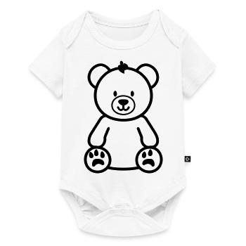 Teddybär - Baby Premium Kurzarmbody - Weiß - Vorne
