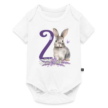 Geburtstag 2 Hase Waldtier Mädchen Zwei 2 Jahre al - Baby Premium Kurzarmbody - Weiß - Vorne