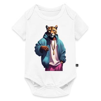 Tigre Hip Hop - Body à manches courtes Premium Bébé - blanc - Devant