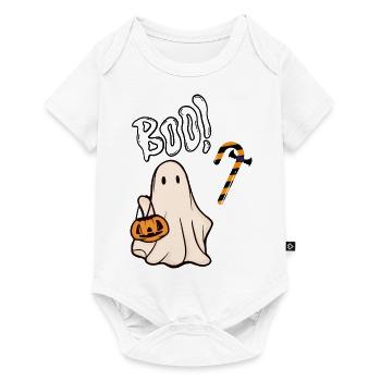 Booo Halloween - Baby Premium Kurzarmbody - Weiß - Vorne