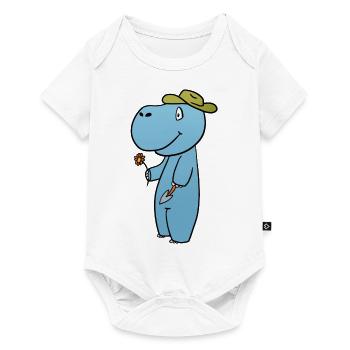 Nilpferd Garten - Baby Premium Kurzarmbody - Weiß - Vorne
