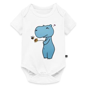 Fleur d’hippopotame - Body à manches courtes Premium Bébé - blanc - Devant