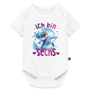 Geburtstag 6 Meerjungfrau Mädchen Sechs 6 Jahre al - Baby Premium Kurzarmbody - Weiß - Vorne