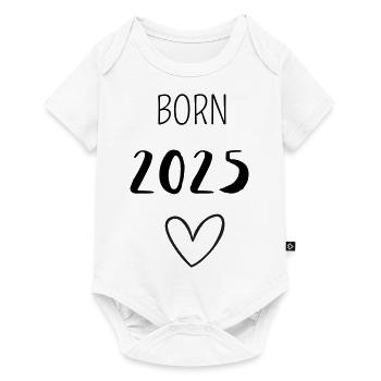 BORN 2025 - Baby Premium Kurzarmbody - Weiß - Vorne