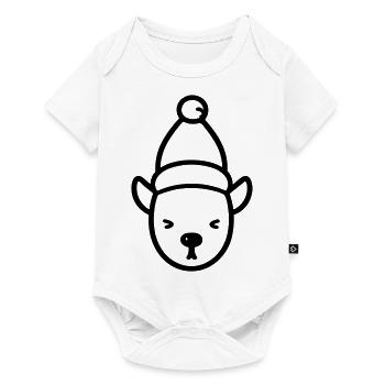 renne de noel - Body à manches courtes Premium Bébé - blanc - Devant