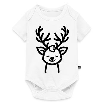 renne de noel - Body à manches courtes Premium Bébé - blanc - Devant