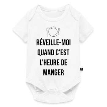 Réveille moi quand c'est l'heure de manger - Body à manches courtes Premium Bébé - blanc - Devant