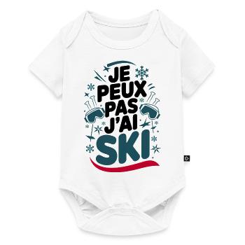 Ich kann nicht Ski fahren - Baby Premium Kurzarmbody - Weiß - Vorne