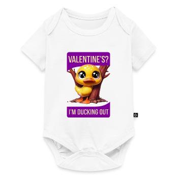 Whimsical Cartoon Duck Hiding Behind Tree valentin - Baby Premium short-sleeve bodysuit - white - Front