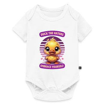 Empowering Duck the Haters valentine gift - Baby Premium short-sleeve bodysuit - white - Front