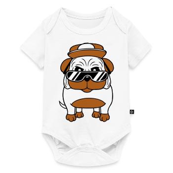 chien carlin cool lunettes de soleil cappy cap ados - Body à manches courtes Premium Bébé - blanc - Devant