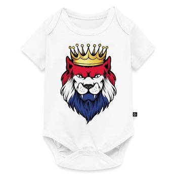 Cartoon lion in Dutch colors - Baby Premium short-sleeve bodysuit - white - Front