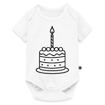 Gateau d'anniversaire - Body à manches courtes Premium Bébé - blanc - Devant