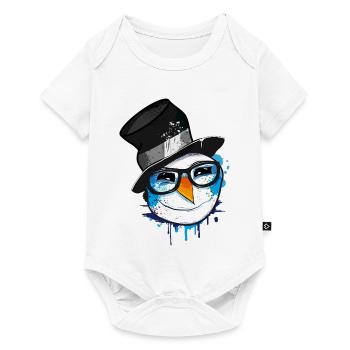 Schneemann mit Nerd Brille - Baby Premium Kurzarmbody - Weiß - Vorne