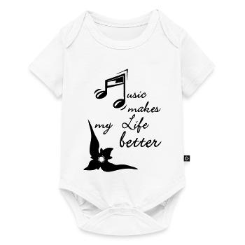 Music makes my Life better Musique cadeau - Body à manches courtes Premium Bébé - blanc - Devant