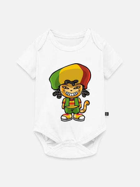 Reggae katze - Baby Premium Kurzarmbody - Weiß