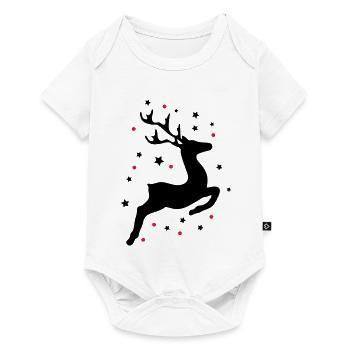 springendes Rentier - Baby Premium Kurzarmbody - Weiß - Vorne