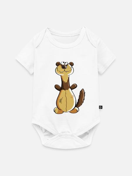 Freches Frettchen Comic - Geschenk - Iltis - Baby Premium Kurzarmbody - Weiß