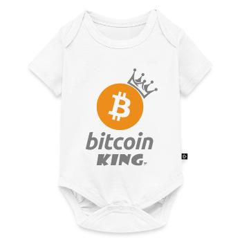 Bitcoin King Crown Logo Tee - Body à manches courtes Premium Bébé - blanc - Devant