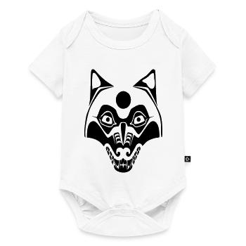 loup - masque-lune - Body à manches courtes Premium Bébé - blanc - Devant