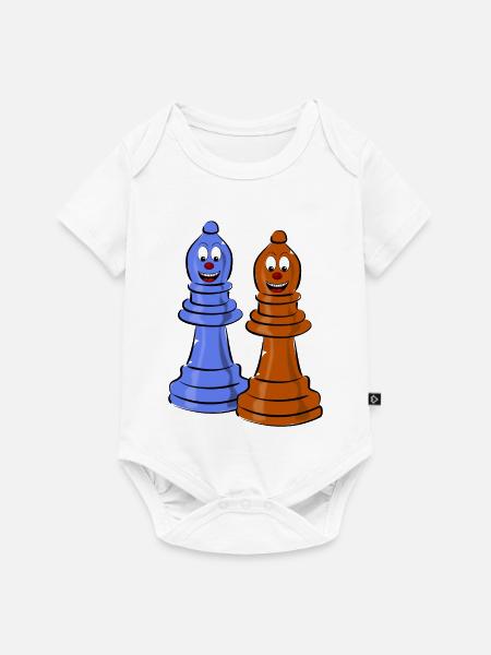 schach sport figuren - Baby Premium Kurzarmbody - Weiß