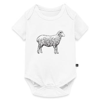 Sheep sheep lamb shepherd silhouette gift - Baby Premium short-sleeve bodysuit - white - Front