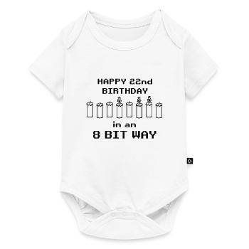 binaire joyeux anniversaire 8bit 22e anniversaire nerd gamer - Body à manches courtes Premium Bébé - blanc - Devant