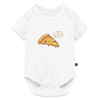 Cute Pizza Say Cheese Doodle Pun - Baby Premium short-sleeve bodysuit - white - Front