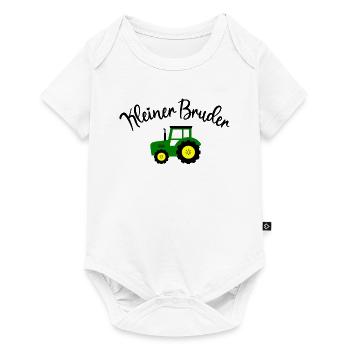 Kleiner großer Bruder Traktor Brüder Partnerlook - Baby Premium Kurzarmbody - Weiß - Vorne